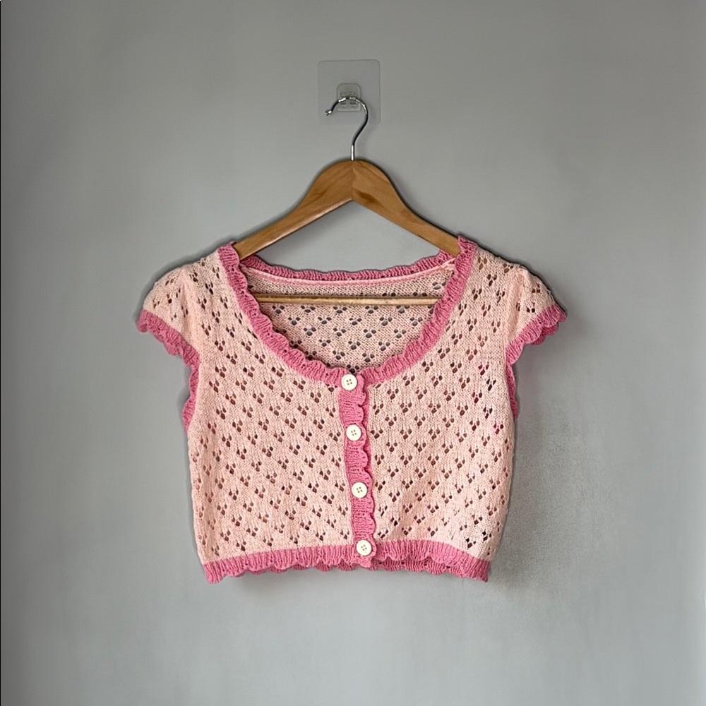 Cider Pink Knit Sweater Vest - Picture 4 of 9
